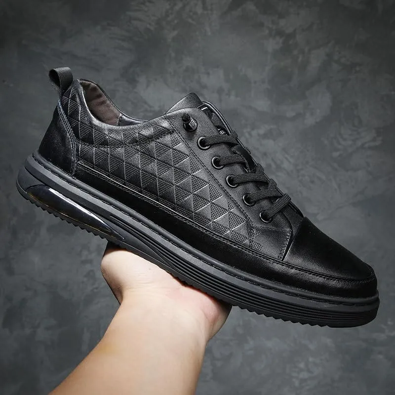 Men's Patent Leather Business Oxford Shoes Classic Round Toe Shiny Checkered Breathable Dress Derby