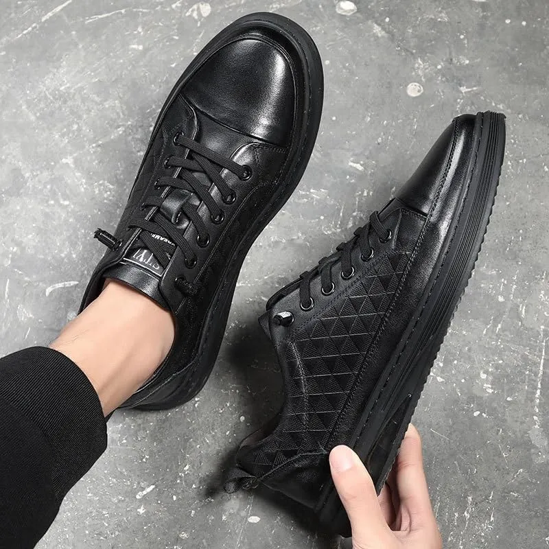 Men's Patent Leather Business Oxford Shoes Classic Round Toe Shiny Checkered Breathable Dress Derby