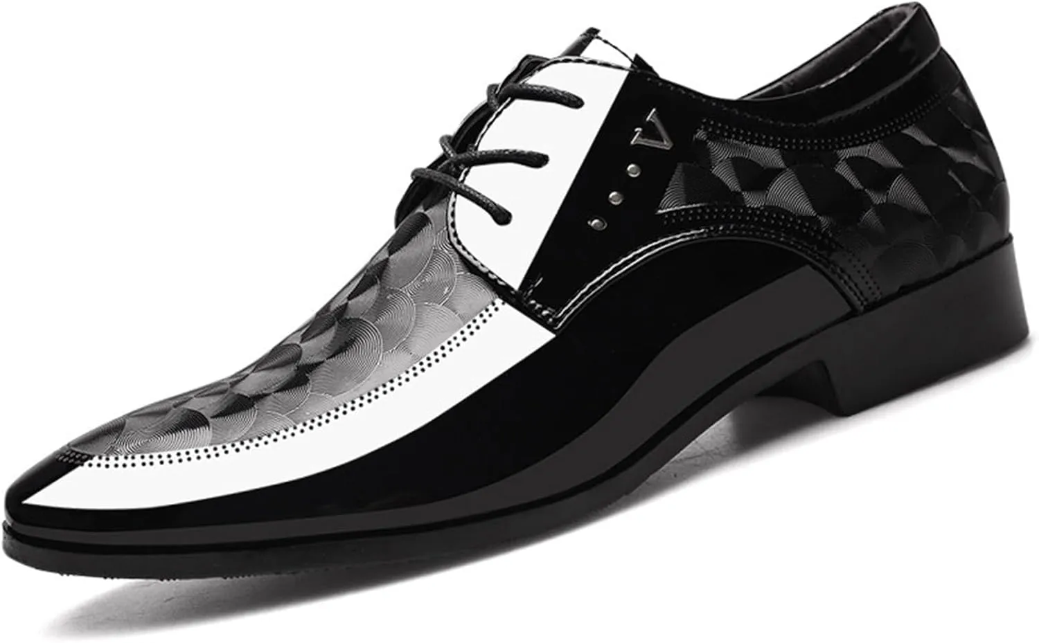 Men's Patent Leather Oxford Formal Business Shoes Classic Lace-up Comfortable Suit Tuxedo Dress Shoes