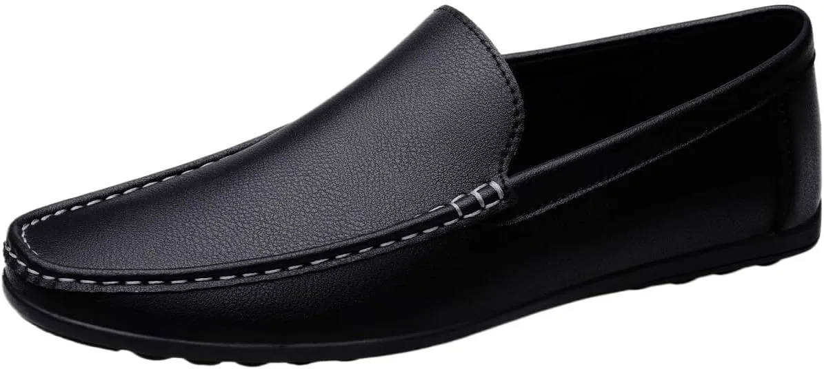Men's Pointed Toe Fashion Loafers, Comfortable Leather Slip-On Business Wedding Shoes