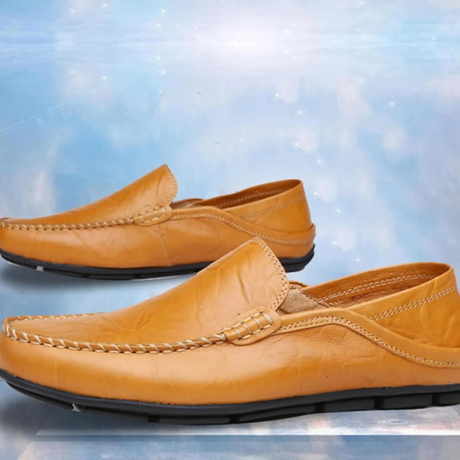 Men's PU Leather Shoes, Casual Flat Bottomed Loafers, Driving Shoes, Slip Covers, Penny Loafers, Loafers