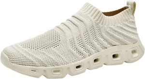 Men's Reathable Stretch Canvas Shoes Lightweight Sport Gym Jogging Walking Sneaker Soft Flat Soled Elderly Shoes