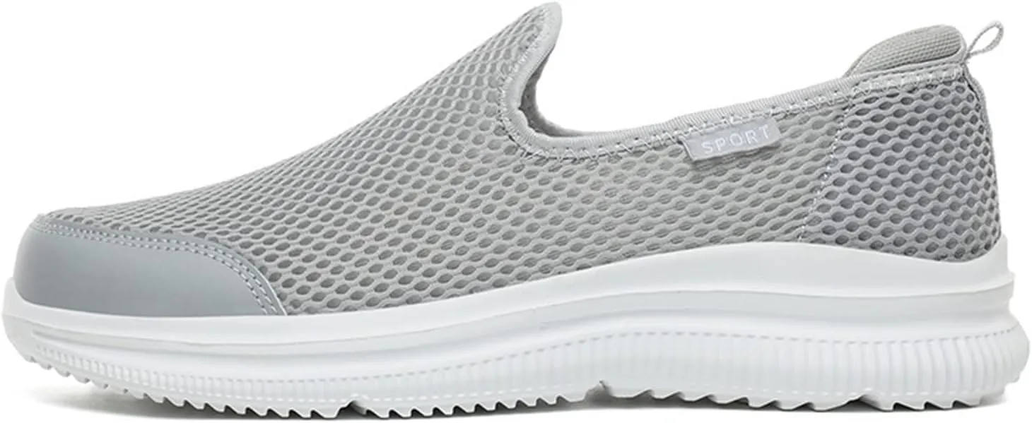 Men's Running Shoes Comfortable Lightweight Breathable Walking Sneakers Mesh Casual Slip On Sports Shoes