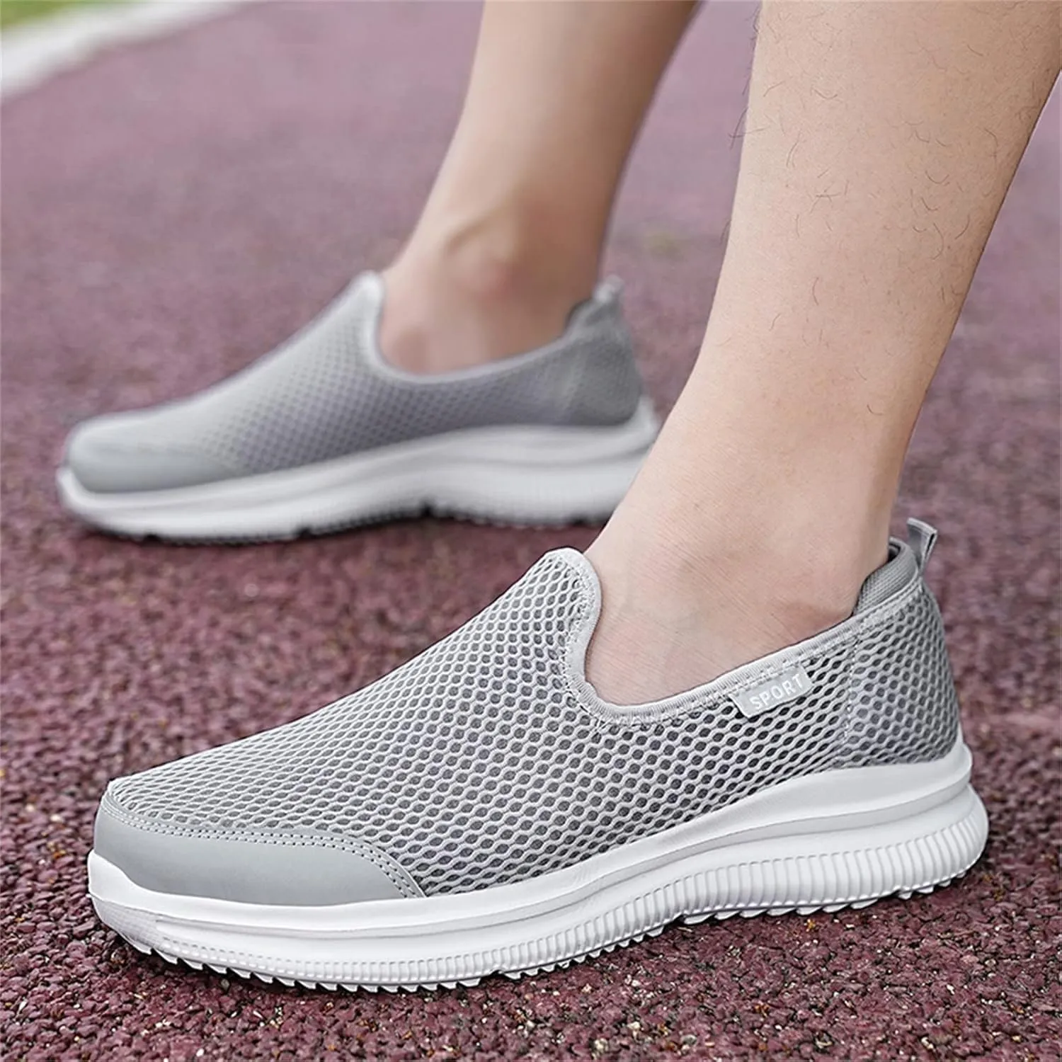 Men's Running Shoes Comfortable Lightweight Breathable Walking Sneakers Mesh Casual Slip On Sports Shoes