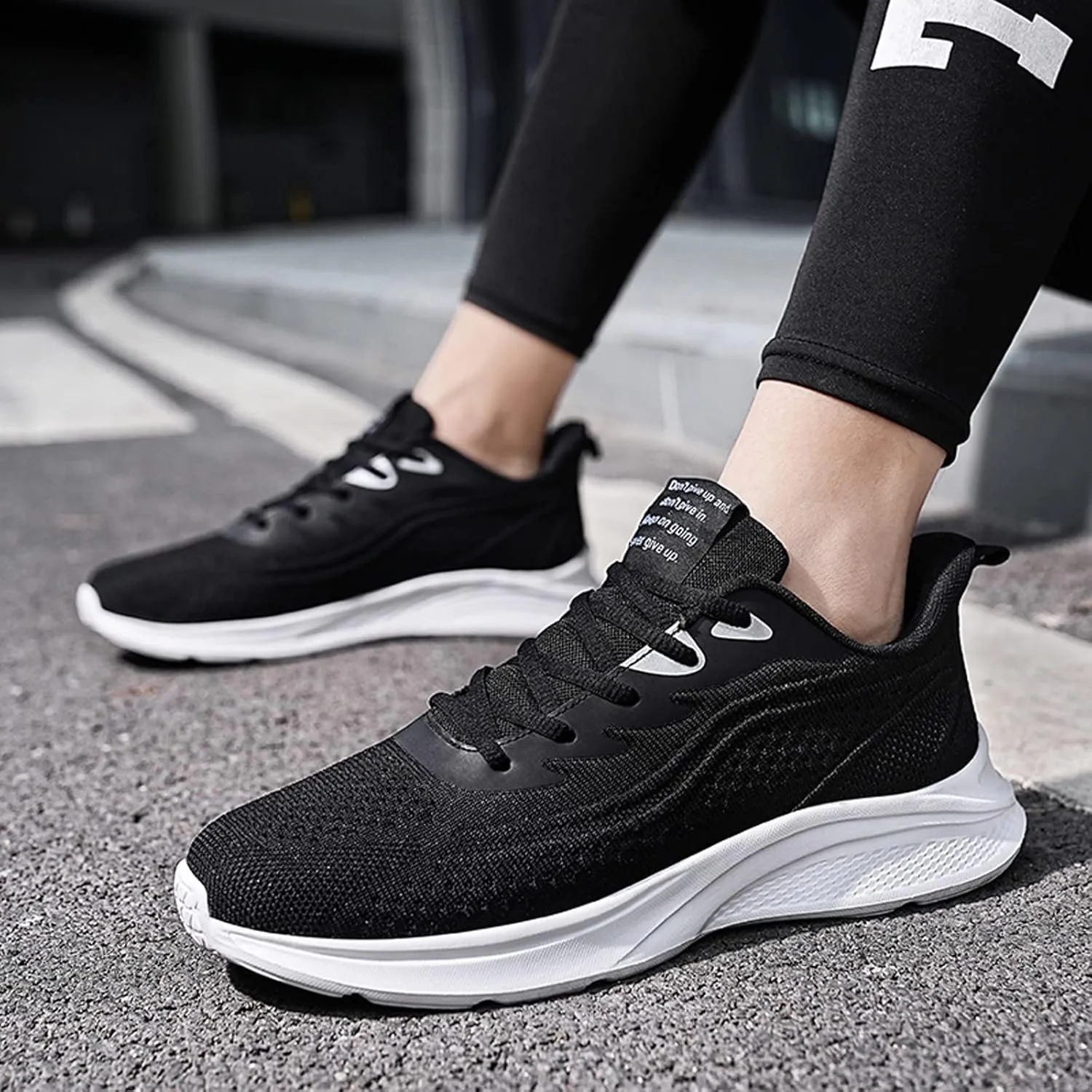 Mens Shoes Mesh Breathable Lace Up Solid Color Casual Fashion Simple Shoes Running Shoes Leather Sneaker Men, 9 Wide