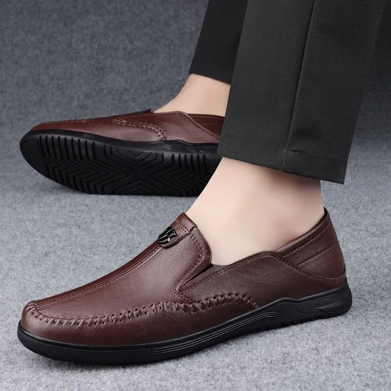 Mens Slip-On Derby Shoes Pointed Toe Business Casual Dress Shoes for Office & Formal