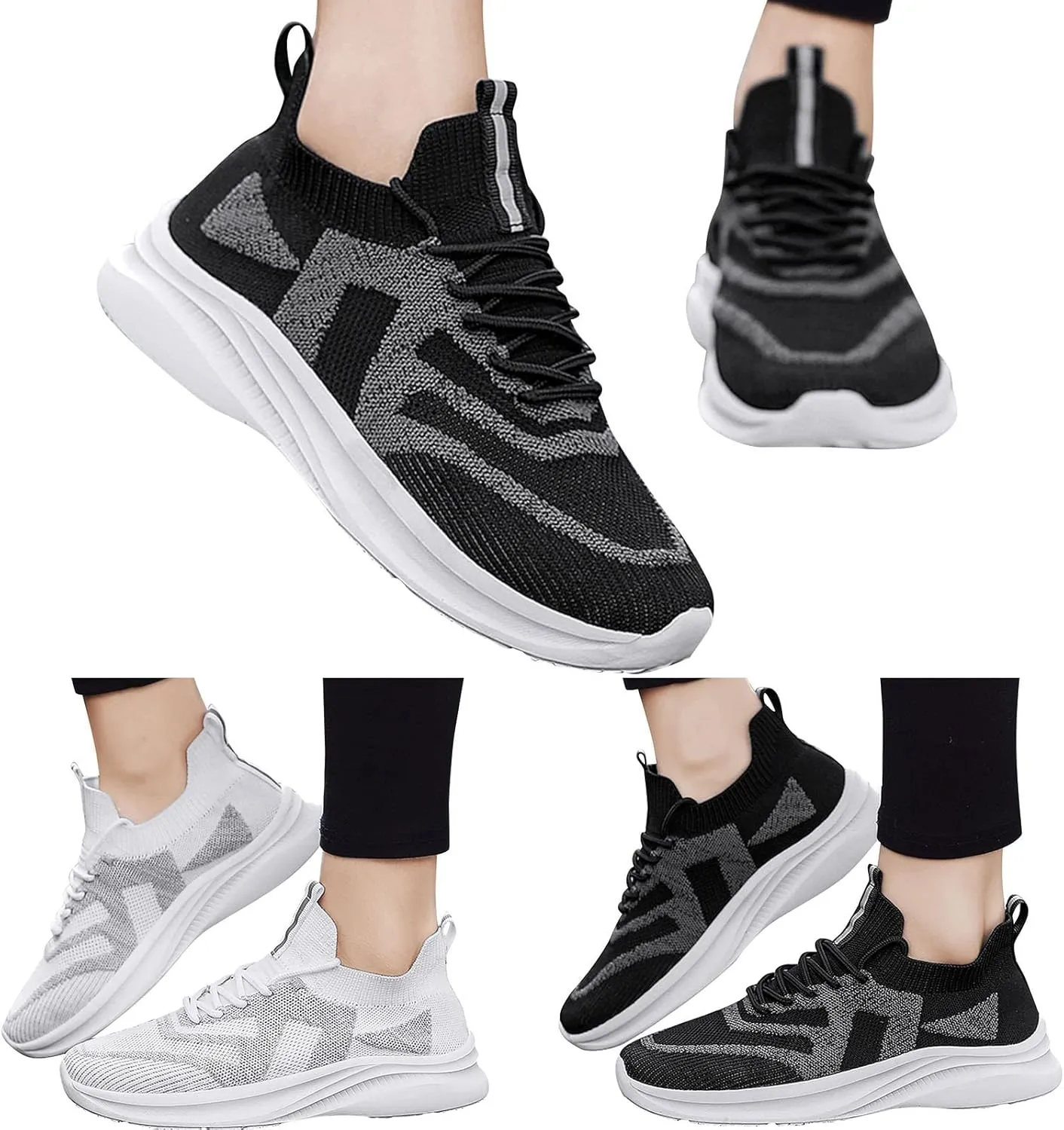 Mens Slip on Sneakers White Shoes Men Breathable Mesh Fashion Sneakers Shoe Slip on Lightweight Breathable Fashion Mens Ons Barefoot Shoes