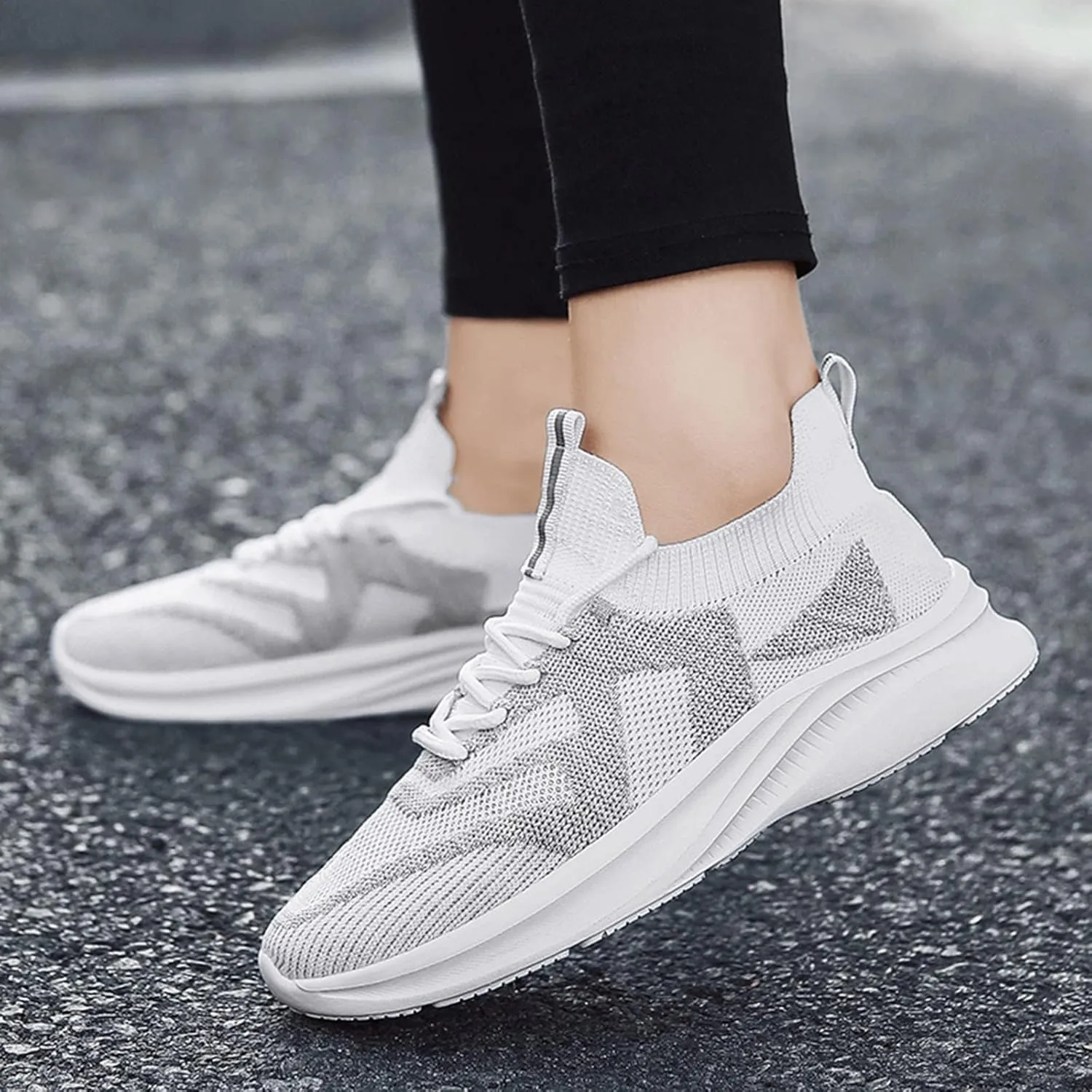 Mens Slip on Sneakers White Shoes Men Breathable Mesh Fashion Sneakers Shoe Slip on Lightweight Breathable Fashion Mens Ons Barefoot Shoes