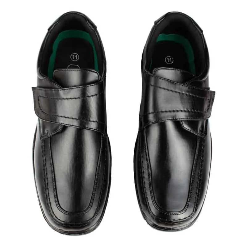 Mens Strap Fasten Formal Shoe in Black