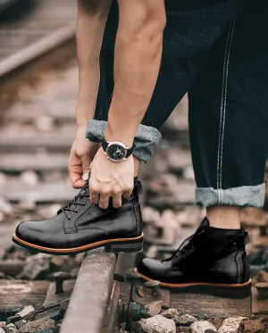 Men's Vintage Lace-Up Chelsea Boots,Anti-Slip Lace-Up Combat BootsFashion Casual Comfortable Boots.