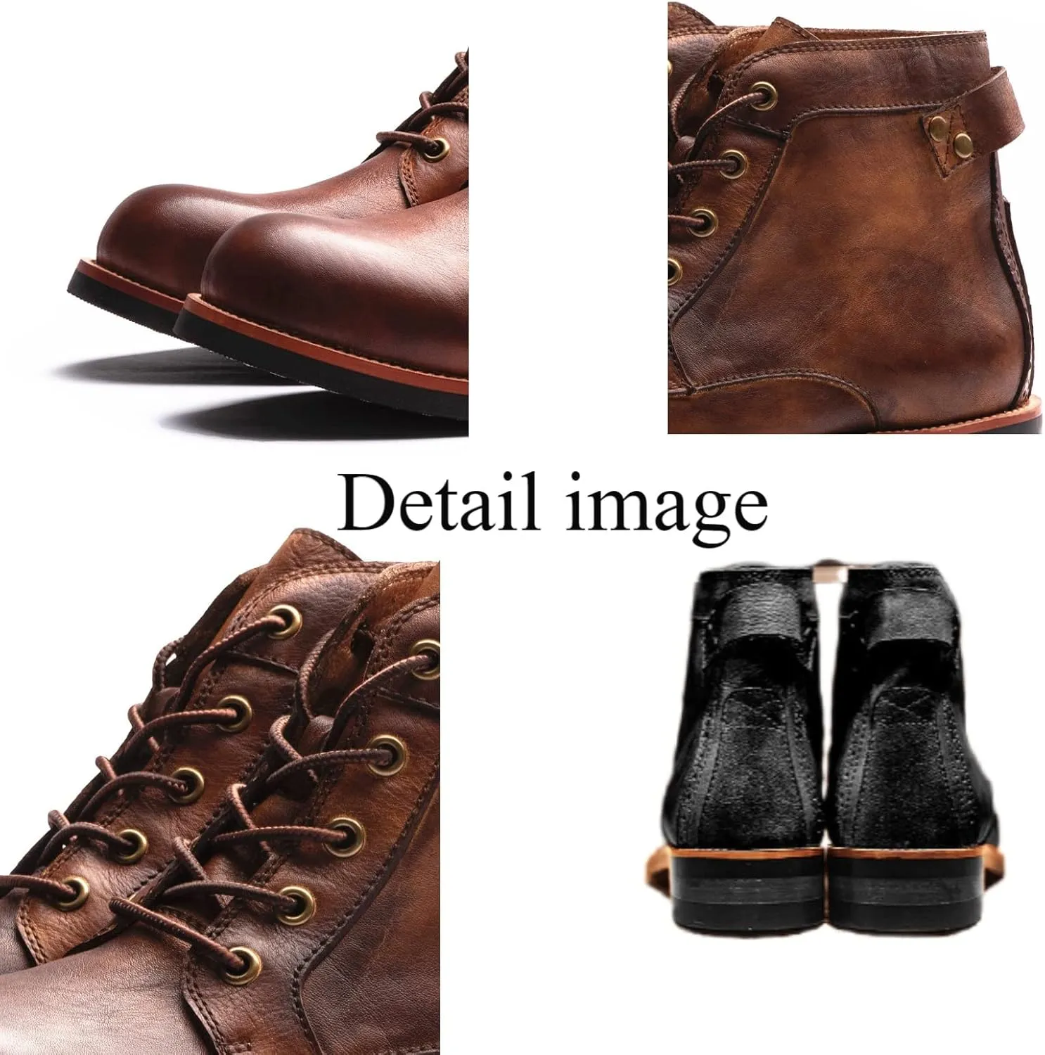 Men's Vintage Lace-Up Chelsea Boots,Anti-Slip Lace-Up Combat BootsFashion Casual Comfortable Boots.