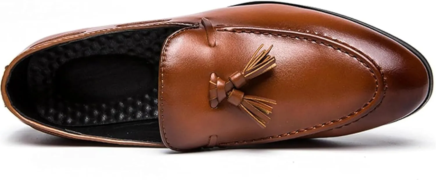 Men's Wedding Dress, Loafers, Pointed Tassel Slippers, Party Shoes, Penny Loafers, Leather Shoes