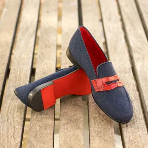 Men's Wellington Leather Slippers Wide Plus Size Blue Red 4800