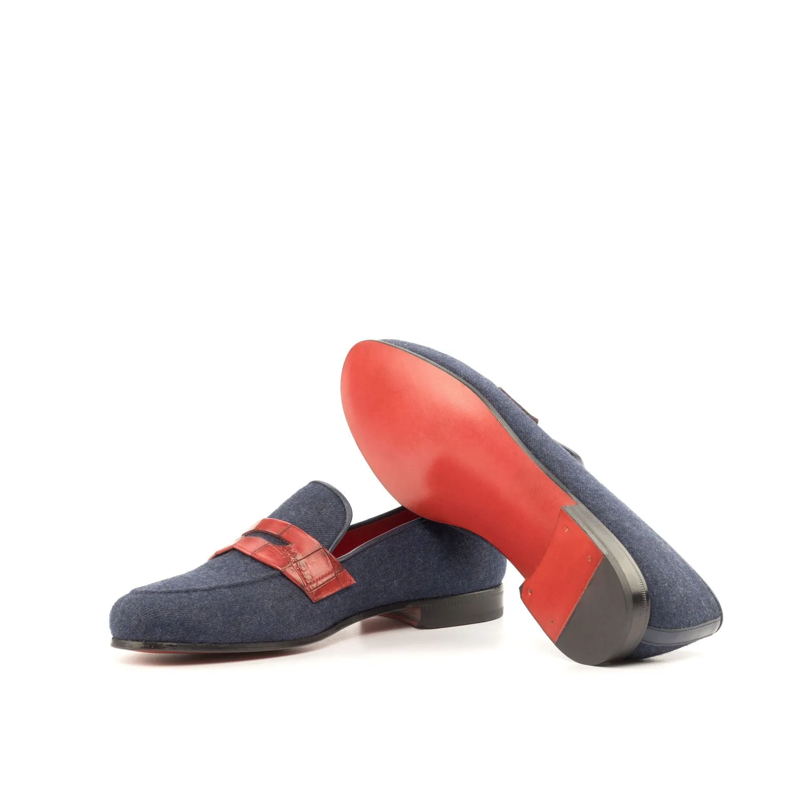 Men's Wellington Leather Slippers Wide Plus Size Blue Red 4800