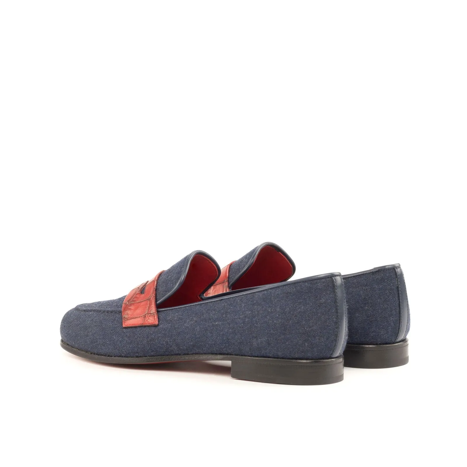 Men's Wellington Leather Slippers Wide Plus Size Blue Red 4800