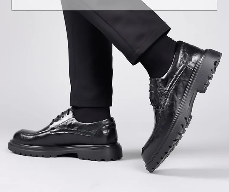 Men's Wingtip Oxford Dress Shoes Retro Business Lace-Up Leather Shoes for Formal Casual Wear