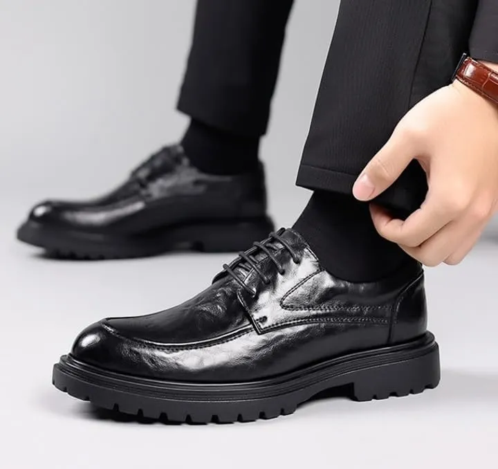 Men's Wingtip Oxford Dress Shoes Retro Business Lace-Up Leather Shoes for Formal Casual Wear