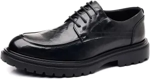 Men's Wingtip Oxford Dress Shoes Retro Business Lace-Up Leather Shoes for Formal Casual Wear