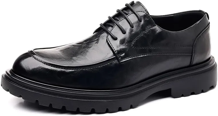 Men's Wingtip Oxford Dress Shoes Retro Business Lace-Up Leather Shoes for Formal Casual Wear