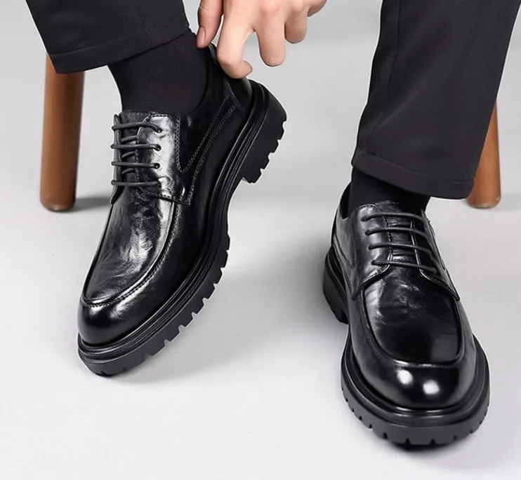 Men's Wingtip Oxford Dress Shoes Retro Business Lace-Up Leather Shoes for Formal Casual Wear