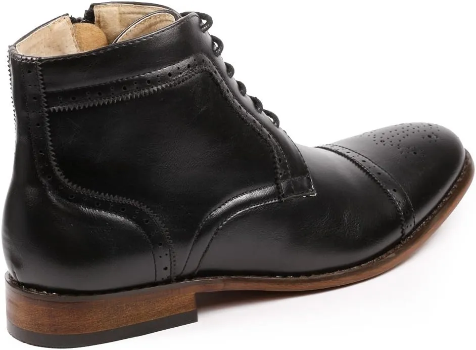 Metrocharm MC123 Men's Cap Toe Lace up Dress Casual Ankle Boot