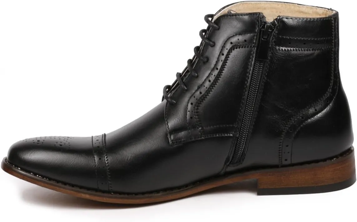 Metrocharm MC123 Men's Cap Toe Lace up Dress Casual Ankle Boot