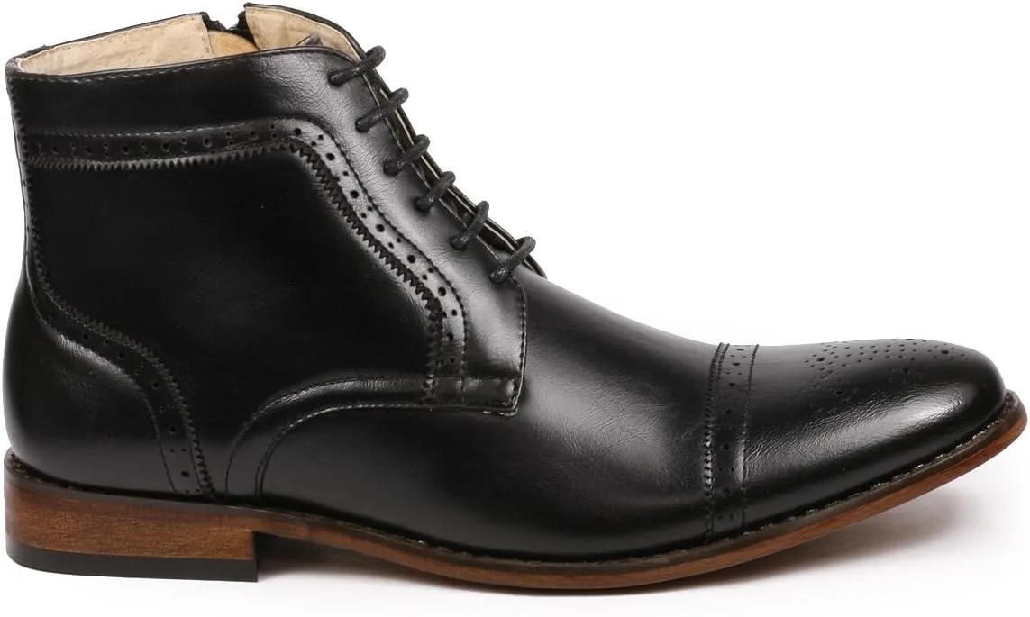 Metrocharm MC123 Men's Cap Toe Lace up Dress Casual Ankle Boot