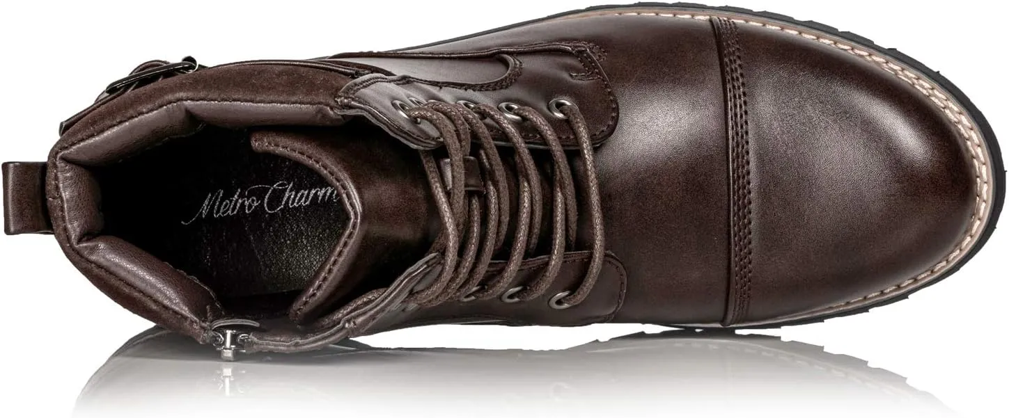 Metrocharm MC306 Mens Casual Work Lace Up Classic Motorcycle Combat Boots