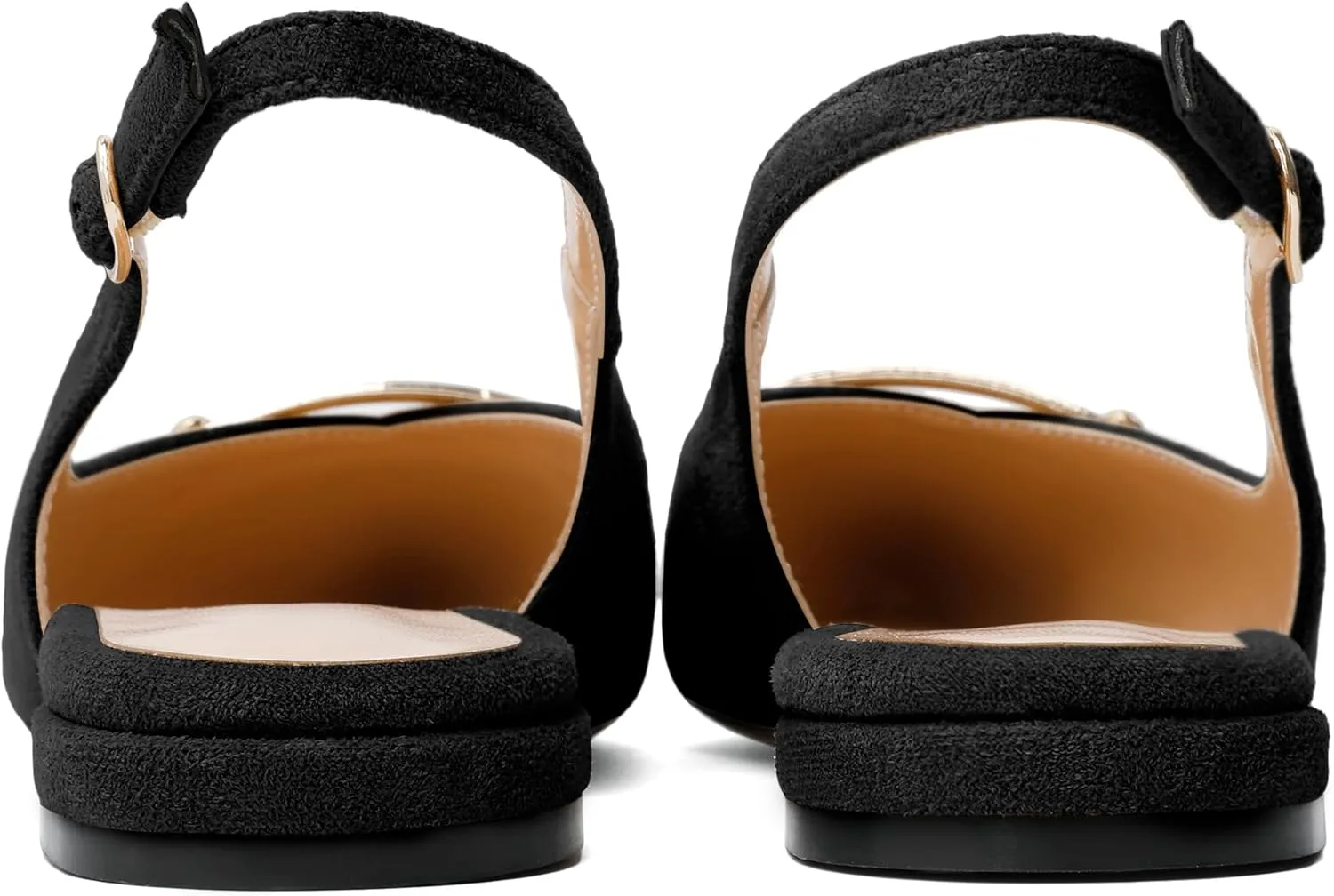 Mettesally Women's Flats Closed Pointed Toe Slingback Heels Comfortable Ballet Flat Low Heel Pumps Dress Shoes for Wedding Party Office