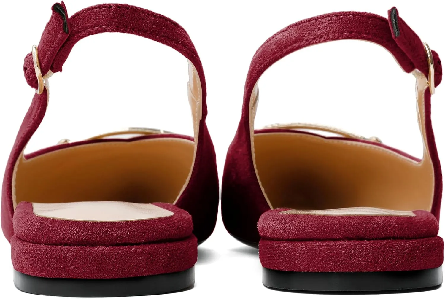 Mettesally Women's Flats Closed Pointed Toe Slingback Heels Comfortable Ballet Flat Low Heel Pumps Dress Shoes for Wedding Party Office