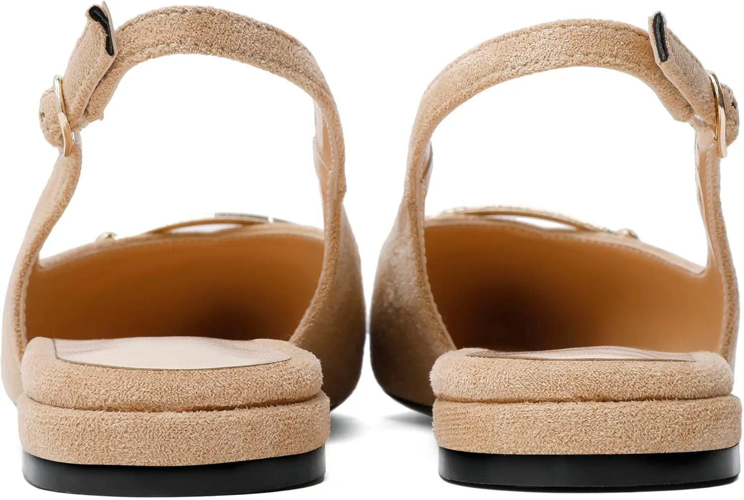 Mettesally Women's Flats Closed Pointed Toe Slingback Heels Comfortable Ballet Flat Low Heel Pumps Dress Shoes for Wedding Party Office