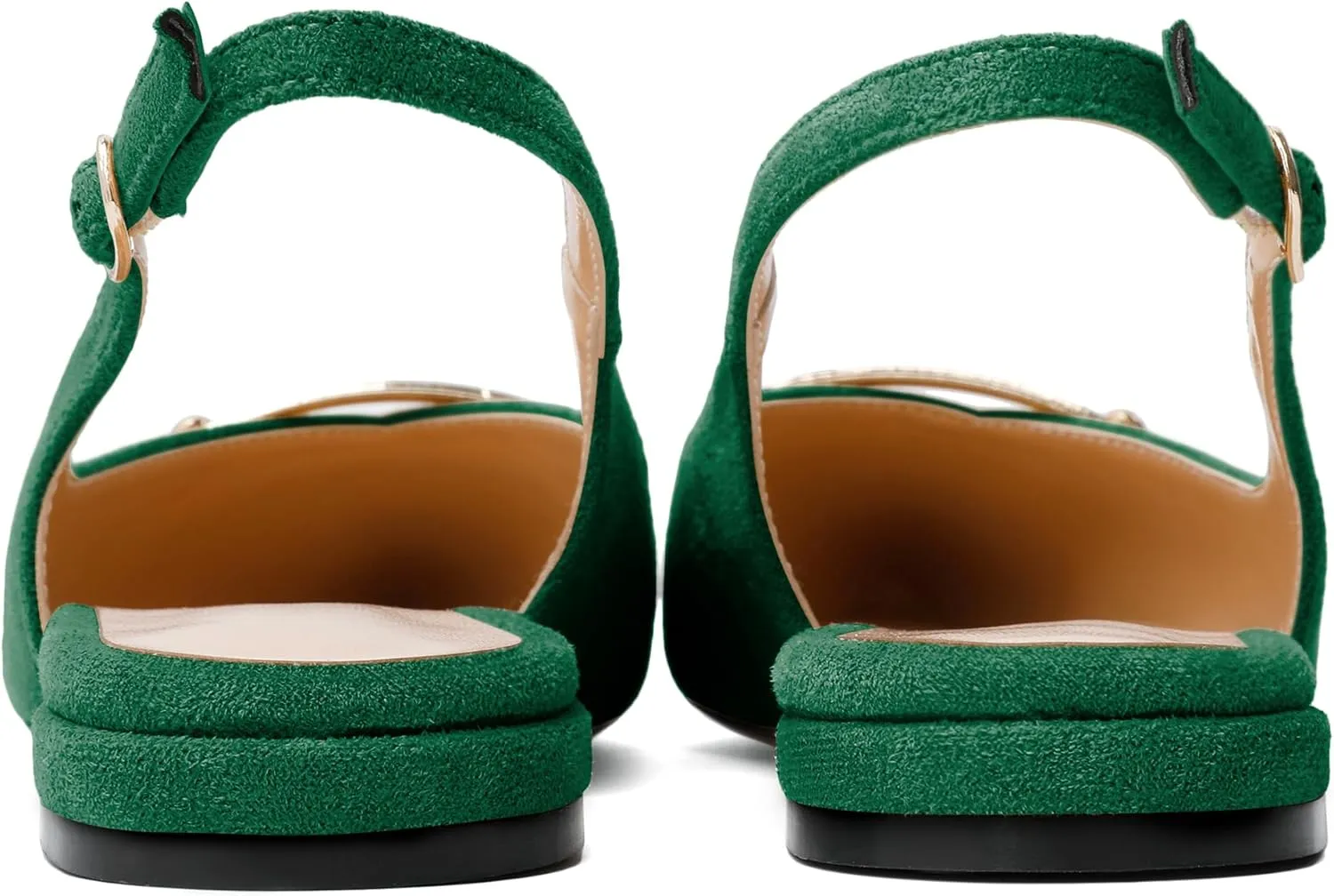 Mettesally Women's Flats Closed Pointed Toe Slingback Heels Comfortable Ballet Flat Low Heel Pumps Dress Shoes for Wedding Party Office