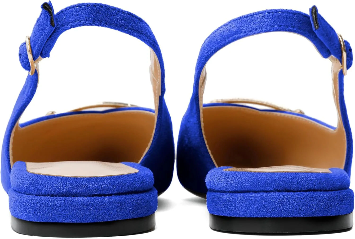 Mettesally Women's Flats Closed Pointed Toe Slingback Heels Comfortable Ballet Flat Low Heel Pumps Dress Shoes for Wedding Party Office