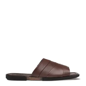 Mezlan R20672 Men's Shoes Brown Nappa Leather Slide Sandals (MZ3581)