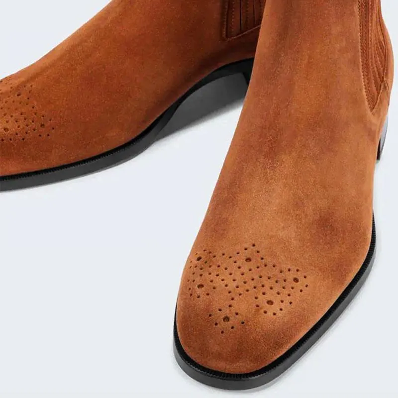 Micro Suede Upper Round Toe Boots
