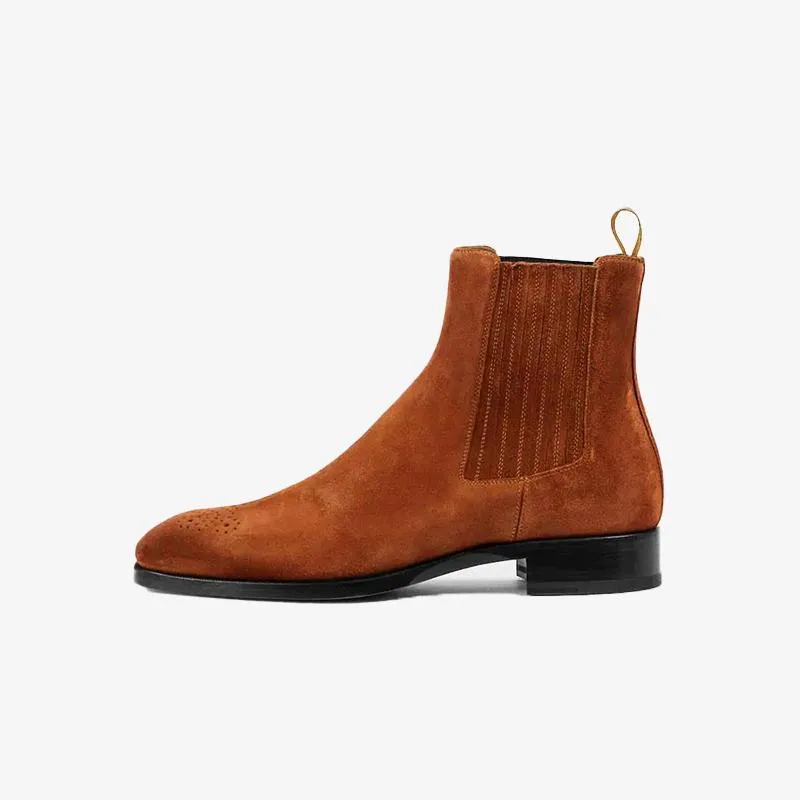 Micro Suede Upper Round Toe Boots