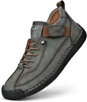 mitvr Mens Casual Leather Shoes Ankle Chukka Boots Slip On Mid top Walking Driving Loafer Shoes