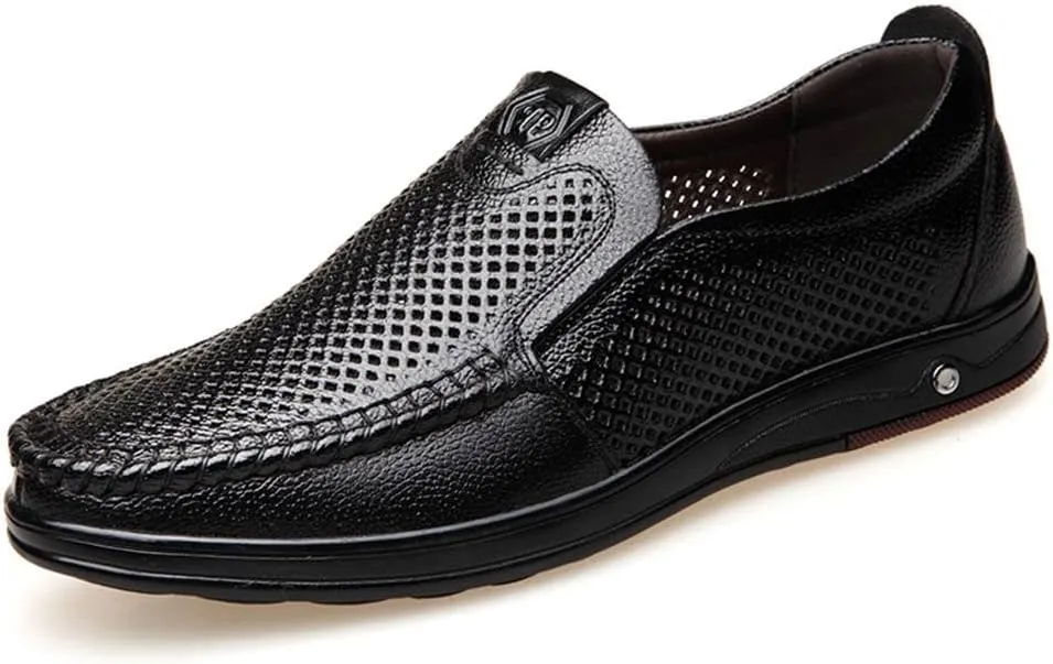 mitvr Mens Casual Leather Shoes Business Slip-on Shoes Comfort Fashion Driving Shoes for Male