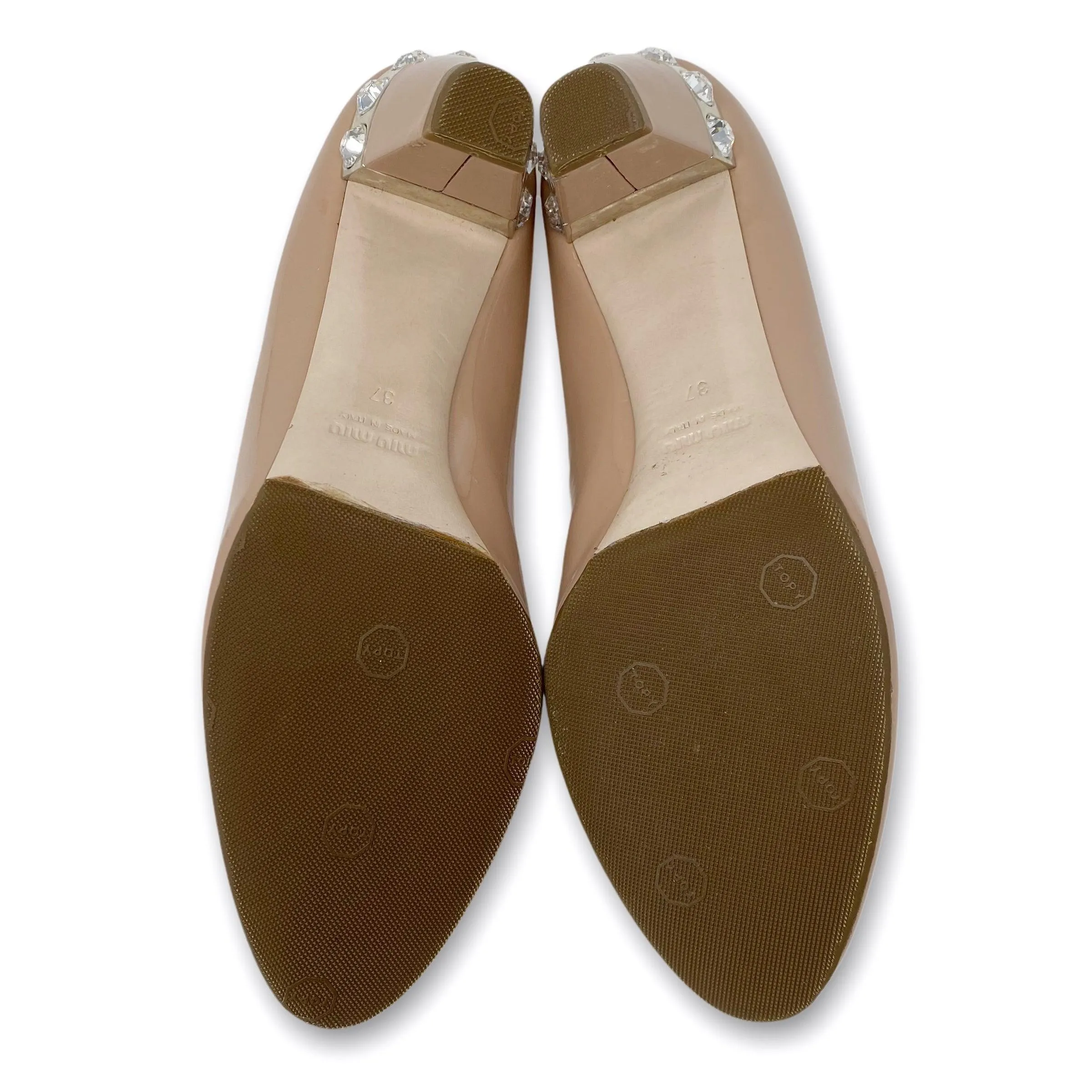 Miu Miu Nude Patent Jewelled Pumps 37