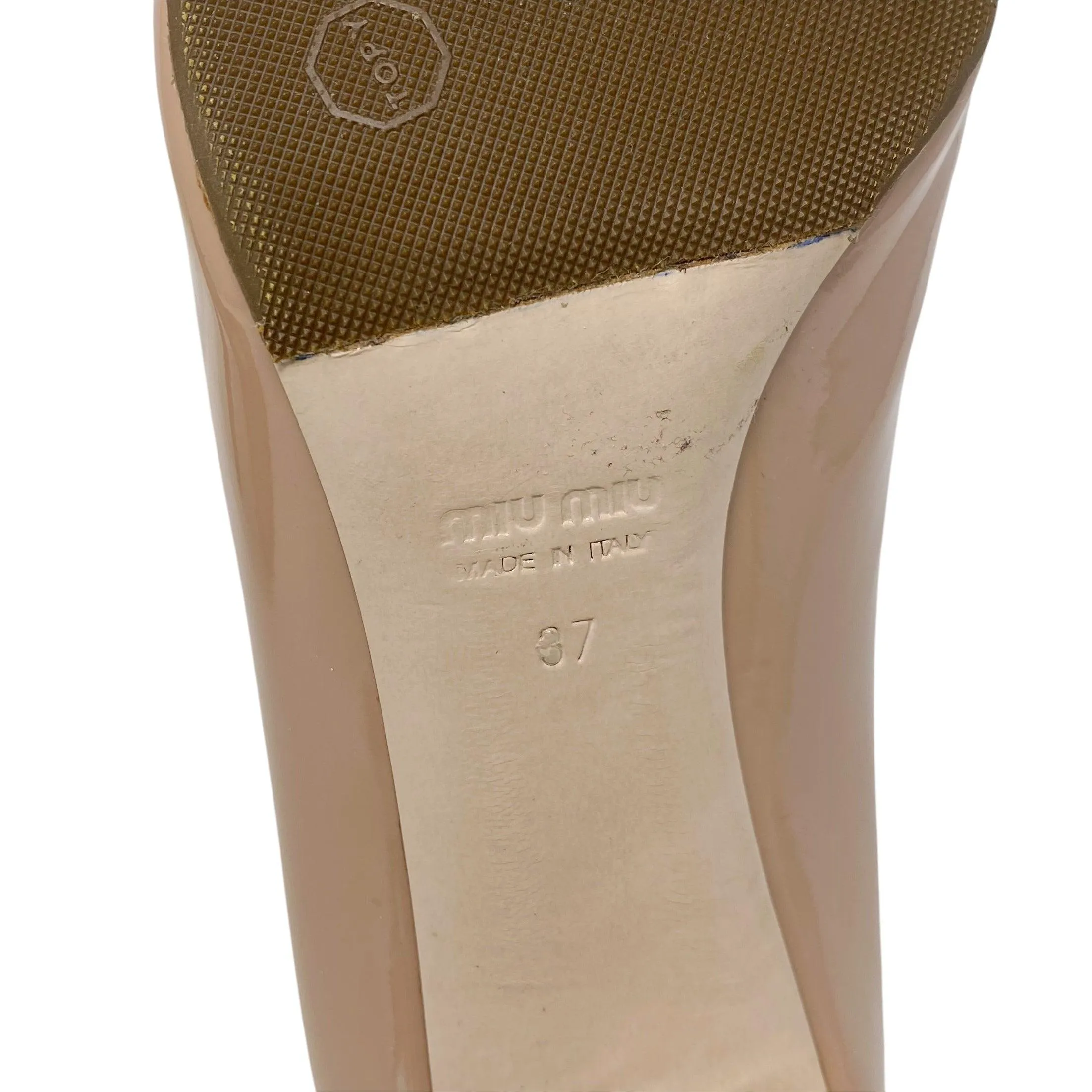 Miu Miu Nude Patent Jewelled Pumps 37