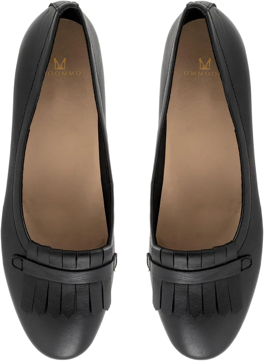 MOOMMO Women Round Closed Toe Flats Fringe Slip On Ballet Flats Comfortable Flat Heel Penny Loafers Tassel Wingtip Suede Loafer Flats Ladies Girls Office Daily Club Driver Flat Shoes Spring 4-11 M US