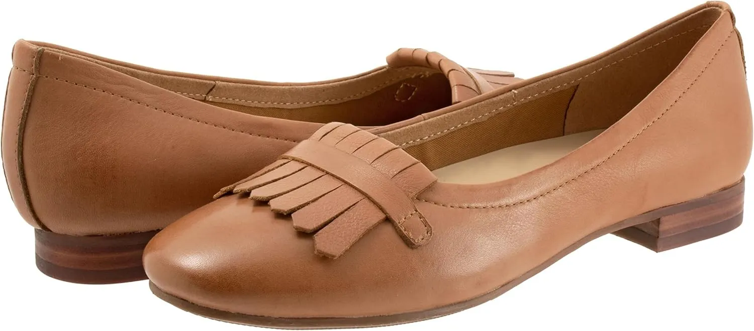 MOOMMO Women Round Closed Toe Flats Fringe Slip On Ballet Flats Comfortable Flat Heel Penny Loafers Tassel Wingtip Suede Loafer Flats Ladies Girls Office Daily Club Driver Flat Shoes Spring 4-11 M US