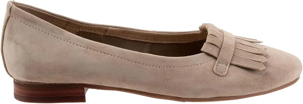 MOOMMO Women Round Closed Toe Flats Fringe Slip On Ballet Flats Comfortable Flat Heel Penny Loafers Tassel Wingtip Suede Loafer Flats Ladies Girls Office Daily Club Driver Flat Shoes Spring 4-11 M US