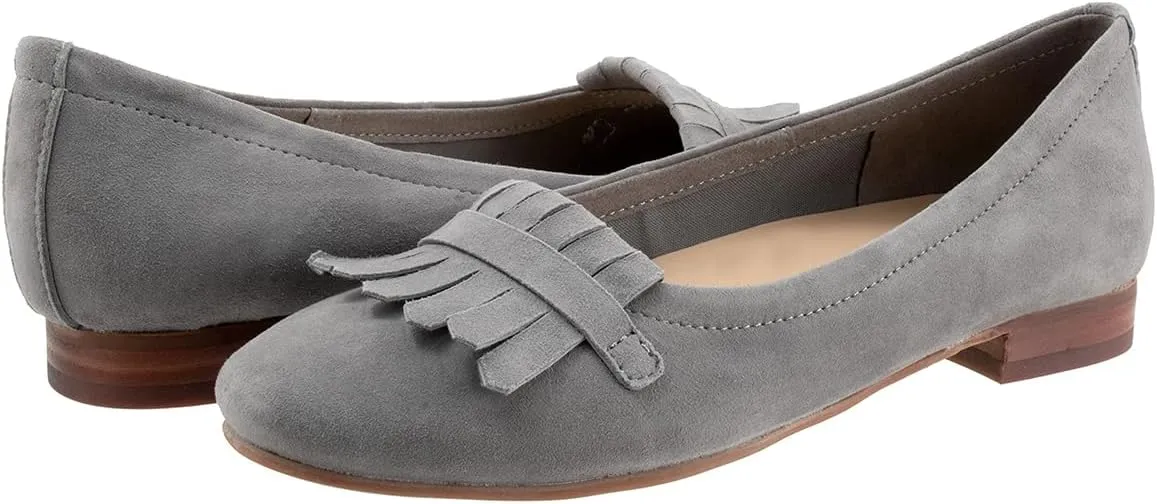 MOOMMO Women Round Closed Toe Flats Fringe Slip On Ballet Flats Comfortable Flat Heel Penny Loafers Tassel Wingtip Suede Loafer Flats Ladies Girls Office Daily Club Driver Flat Shoes Spring 4-11 M US