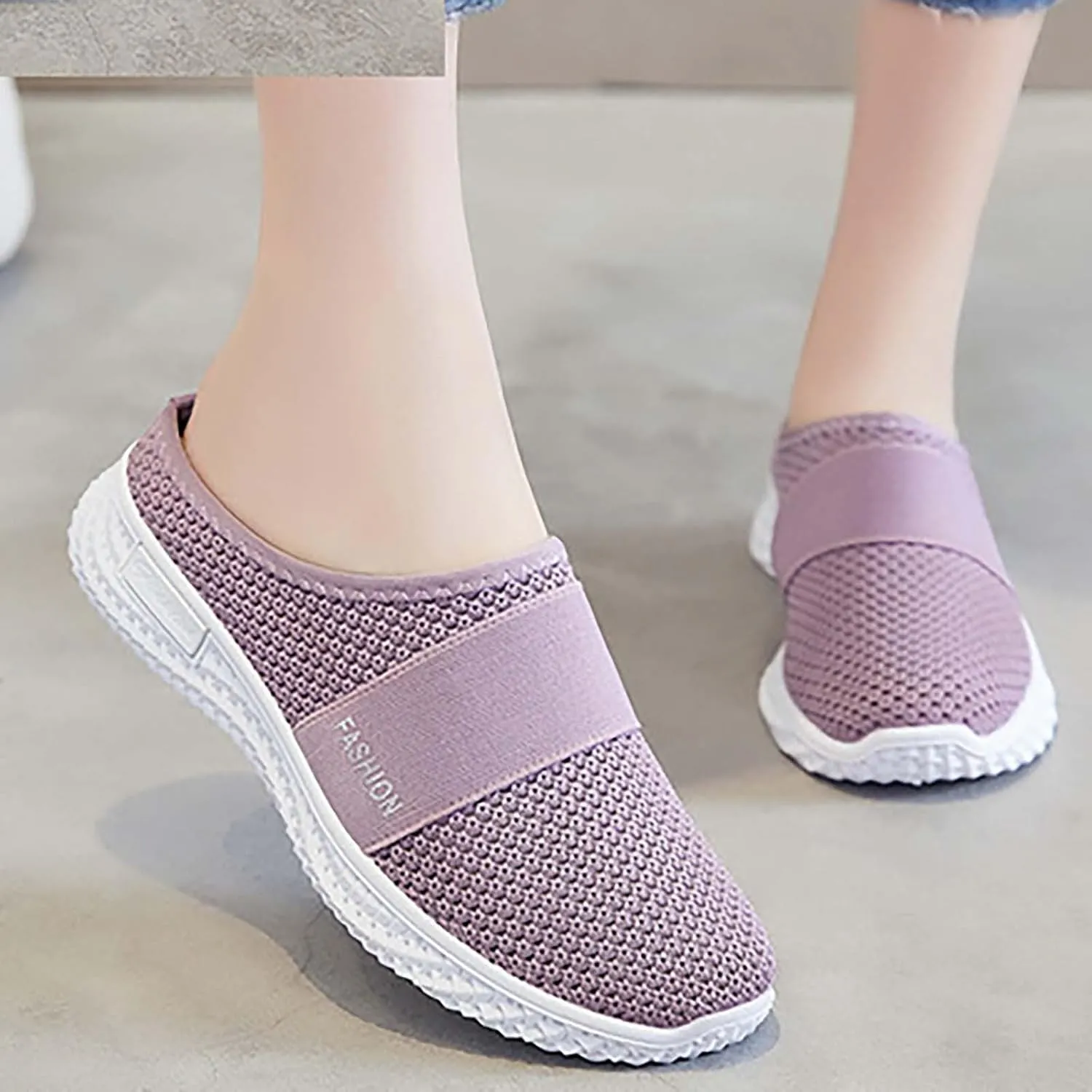 Mules for Women 2025 Backless Walking Sneakers Running Shoes for Women Slip On Casual Slip On Shoes High Top Sneakers White Tennis Shoe Casual Loafers