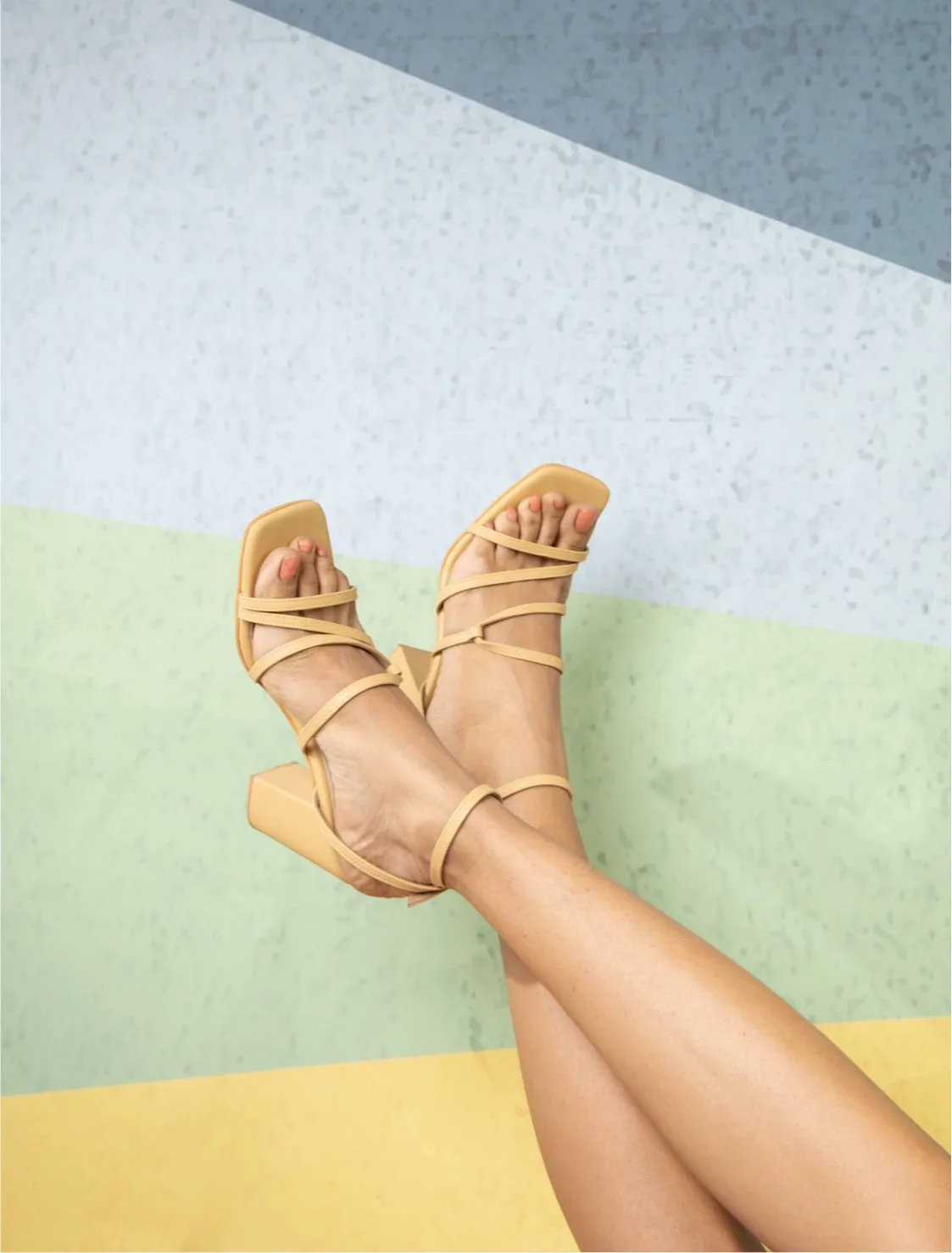 Naomi Mustard Strappy Heels