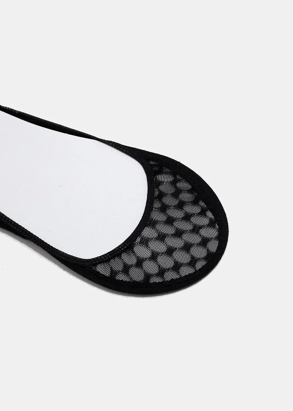 Neutral Fishnet Toe No-Show Socks