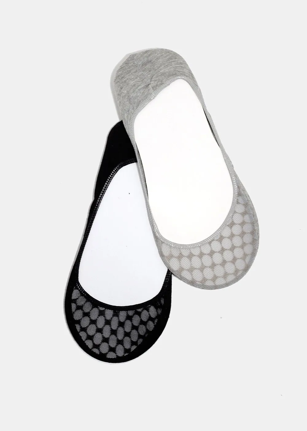 Neutral Fishnet Toe No-Show Socks