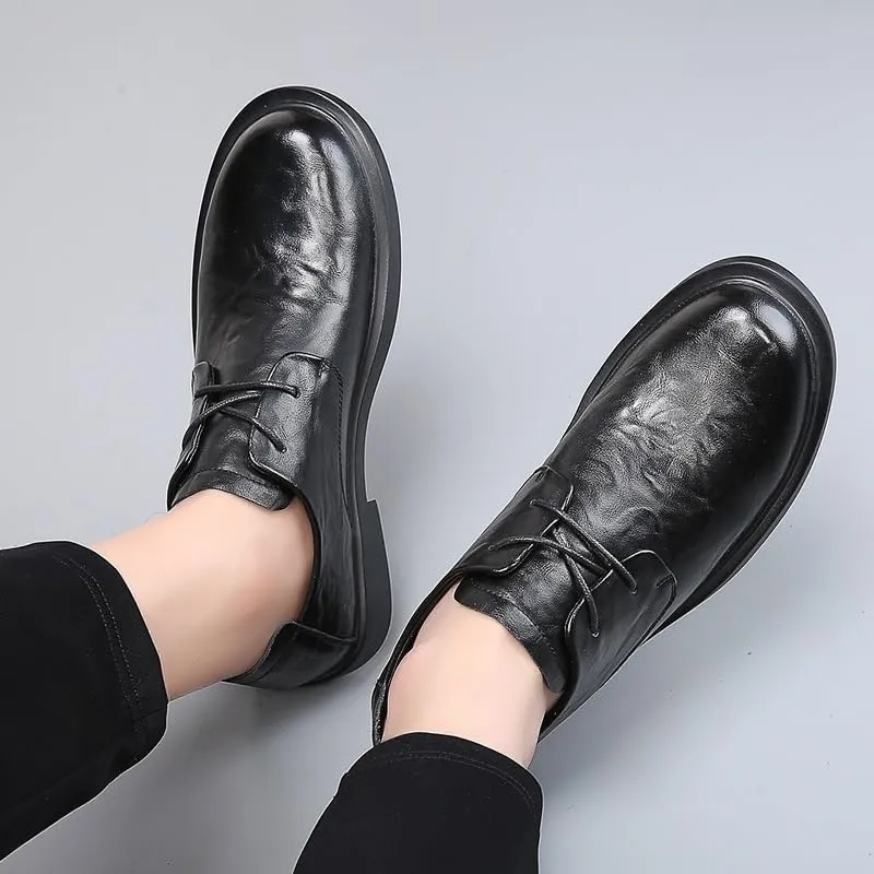 New Oxford Shoes for Men Patent Leather Prom Wedding Shoes Round Toe Dress Shoes Classic Derbies Business Formal Work Shoes