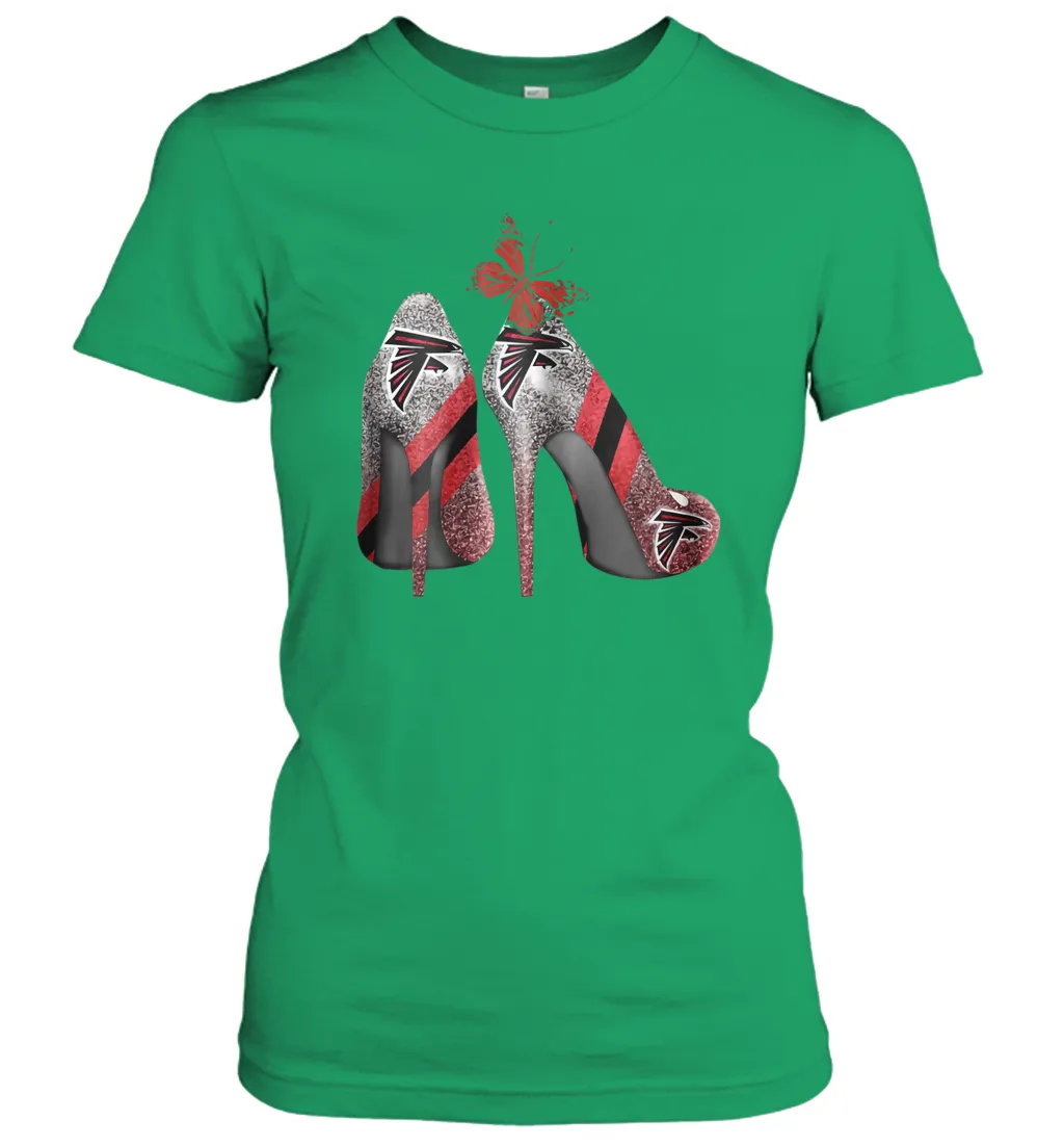 NFL Atlanta Falcons Rhinestone High Heels Women's T-Shirt